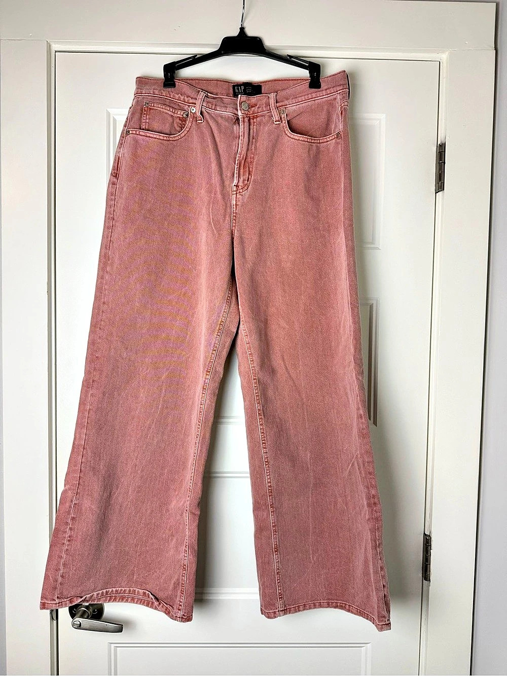 Gap High Rise Wide-Leg Denim Jeans Dusty Rose 12/13R